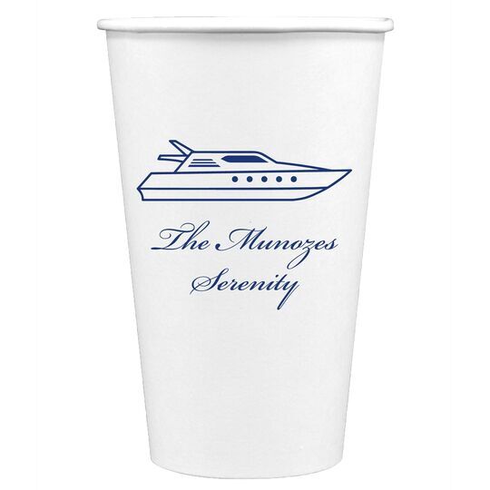 Outlined Yacht Paper Coffee Cups